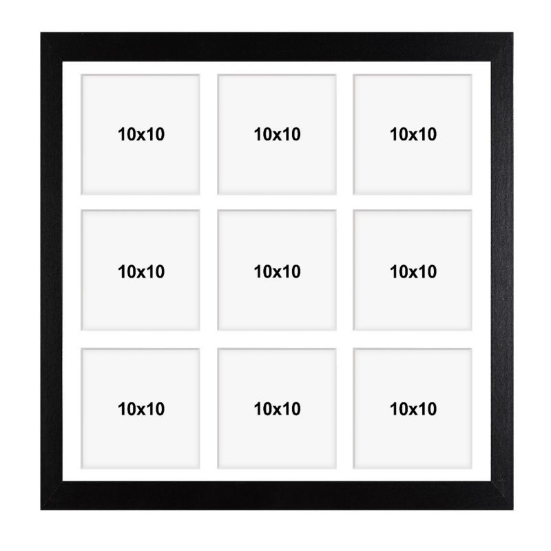 Ramka na 9 zdjęć Hekla 40x40x9 MDF galeria czarny 1szt.