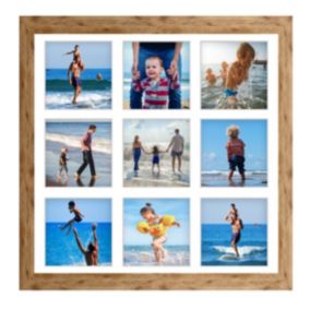 Ramka na 9 zdjęć Hekla 40x40x9 MDF galeria naturalny 1szt.