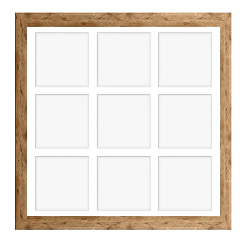 Ramka na 9 zdjęć Hekla 40x40x9 MDF galeria naturalny 1szt.