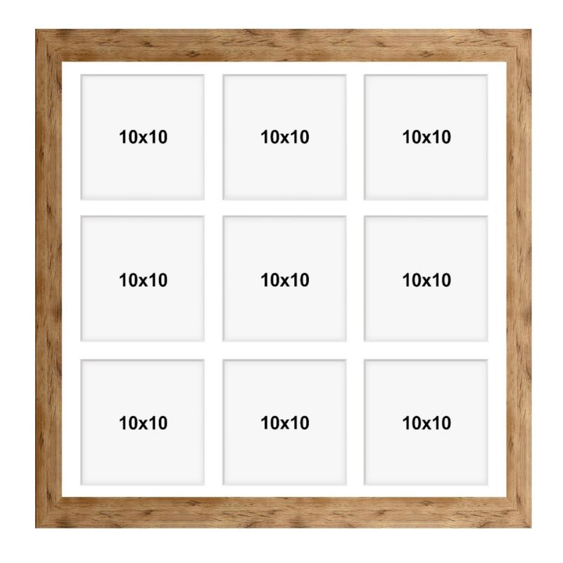 Ramka na 9 zdjęć Hekla 40x40x9 MDF galeria naturalny 1szt.