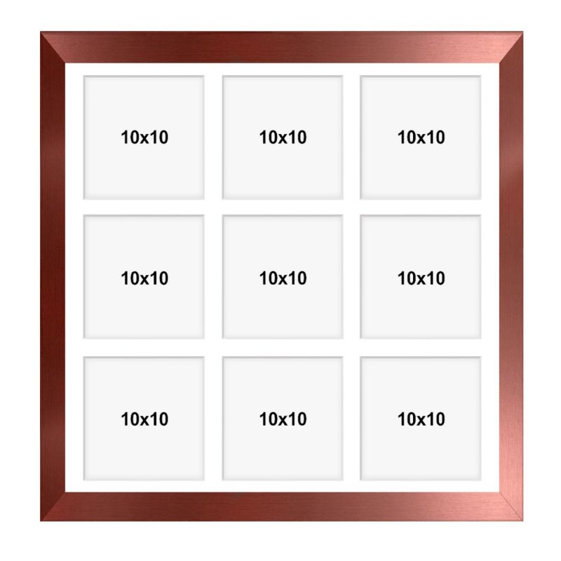 Ramka na 9 zdjęć Hekla 40x40x9 MDF galeria różowe złoto 1szt.