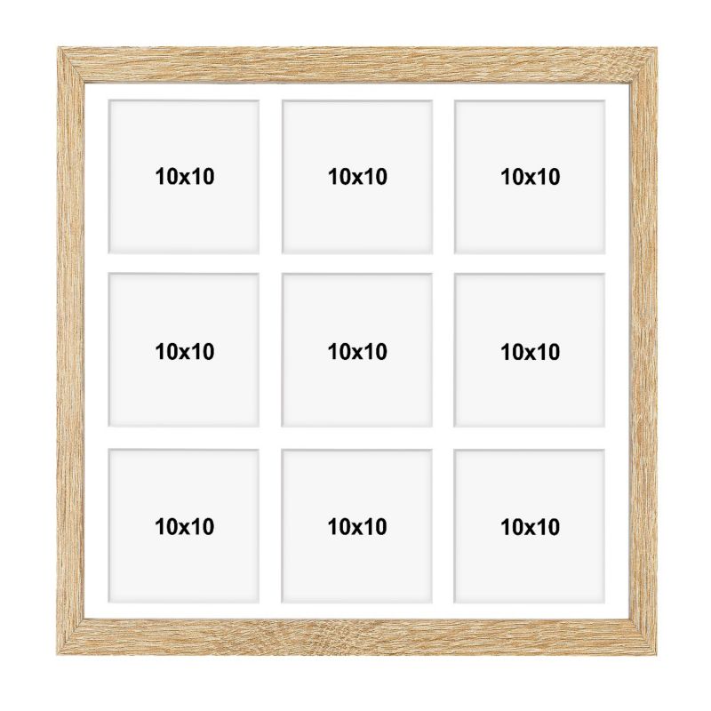 Ramka na 9 zdjęć Hekla 40x40x9 MDF galeria sonoma jasna 1szt.