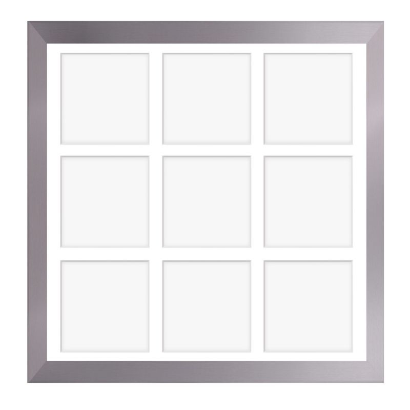 Ramka na 9 zdjęć Hekla 40x40x9 MDF galeria srebrny 1szt.