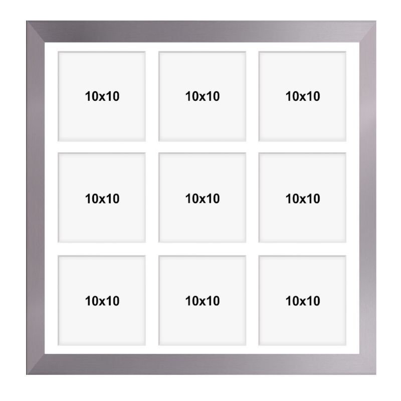 Ramka na 9 zdjęć Hekla 40x40x9 MDF galeria srebrny 1szt.