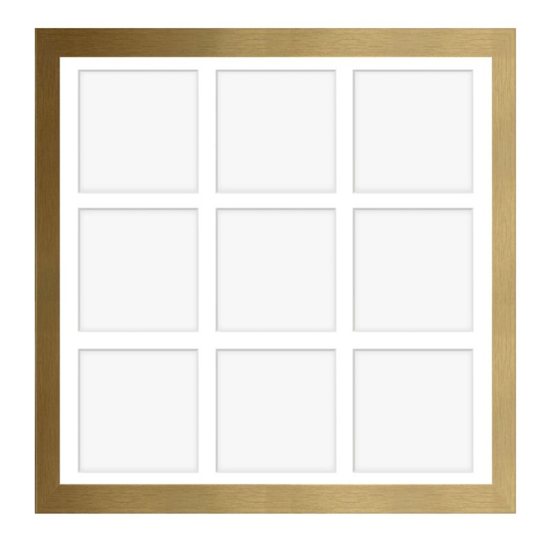 Ramka na 9 zdjęć Hekla 40x40x9 MDF galeria złoty 1szt.