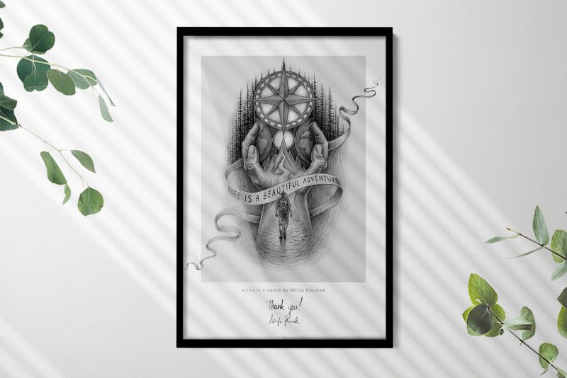 Ramka na zdjęcia Tulup czarna 70x100 cm 1 szt.