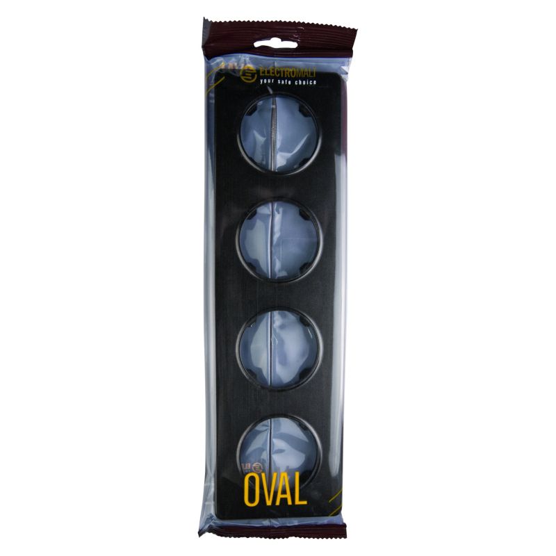 Ramka poczwórna DPM Solid Oval czarna