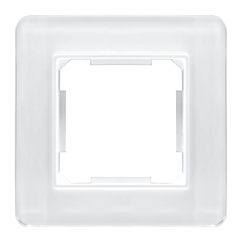 Ramka pojedyncza DPM Solid QUAD szklana biała