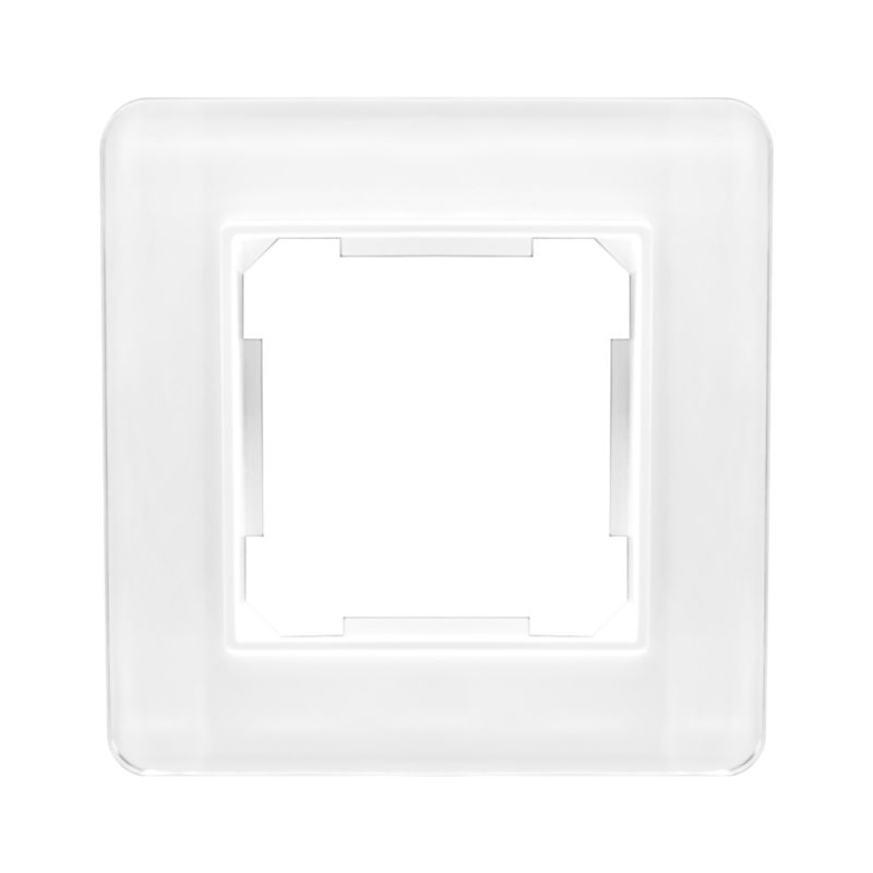 Ramka pojedyncza DPM Solid QUAD szklana biała