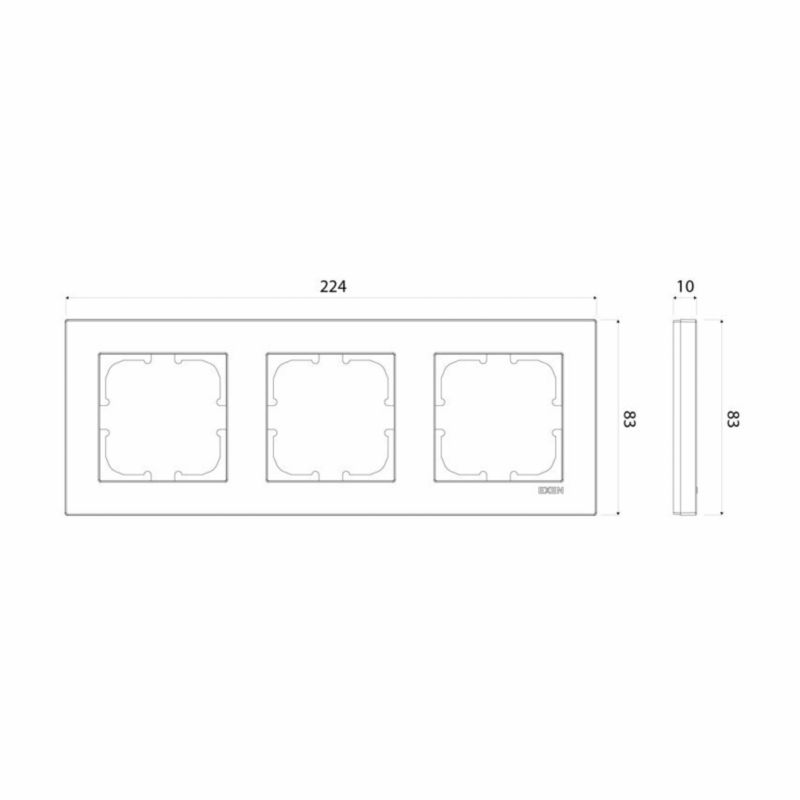 Ramka potrójna Exen seria Comfort stalowy 1 szt