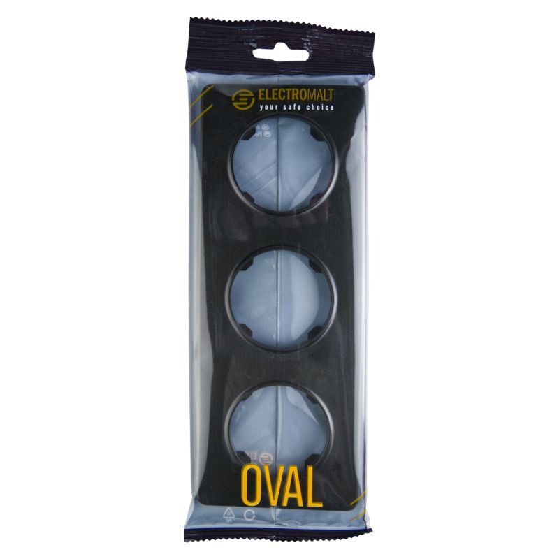 Ramka potrójna DPM Solid Oval czarna