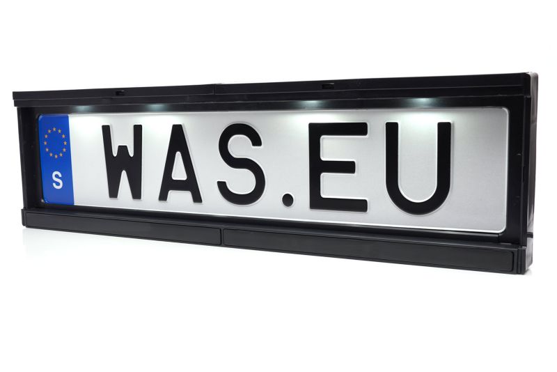 Ramka tablicy rejestracyjnej z oświetleniem LED WAŚ 12/24V przewód 2m 1 szt