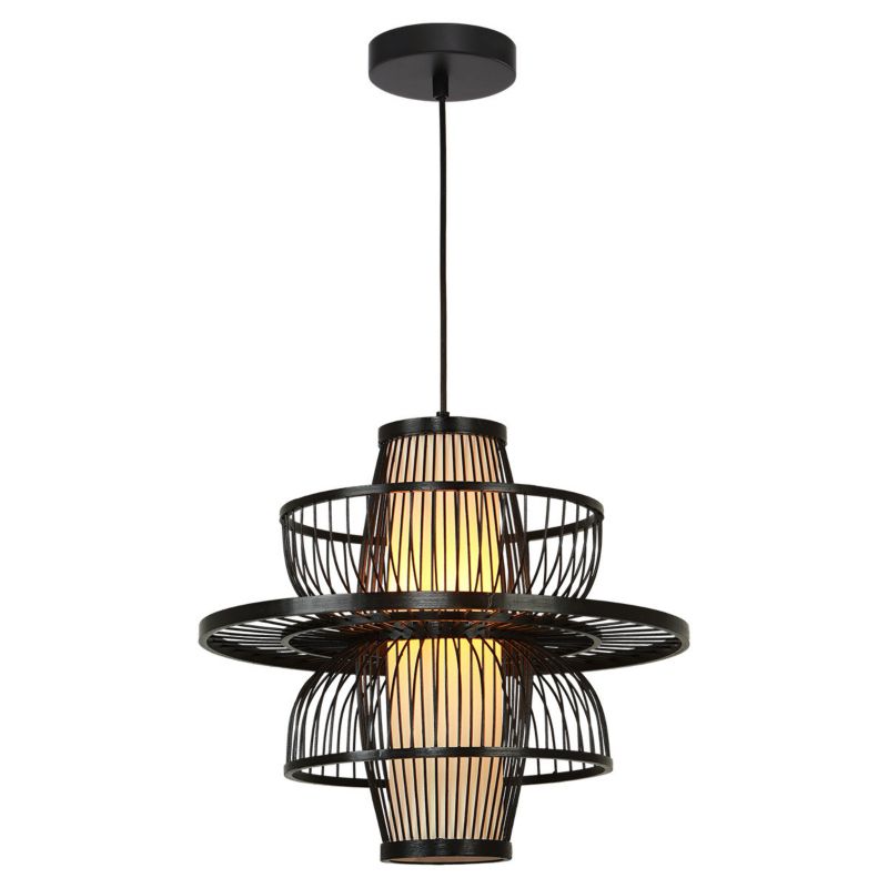 Rattanowa lampa wisząca Light Prestige Astra czarna 1 x E27 1 szt.