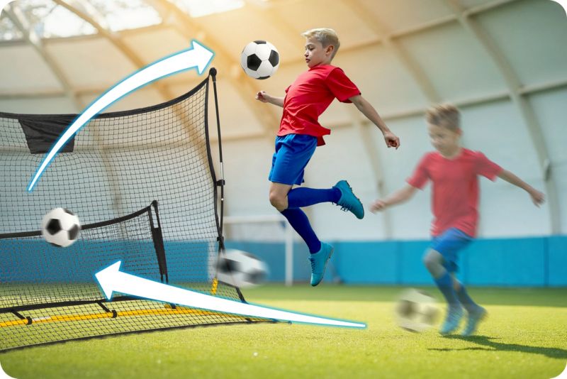 Rebounder do piłki nożnej Neo-Sport siatka trenażer bramka rama treningowa 210x120x35 cm 1 szt.