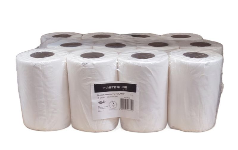 Ręcznik papierowy w roli Bisk Mini Celuloza biały 12 szt.
