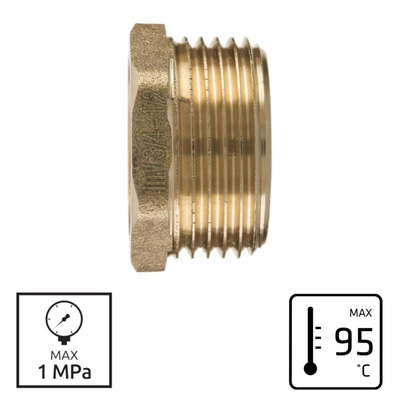 Redukcja Hydrauliczna Złączka Redukcja Mosiężna GZ/GW 5/4"x1" 95C INVENA 1 szt