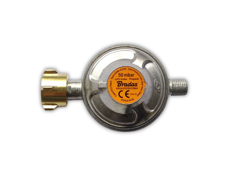 Reduktor butlowy BRADAS 50mbar do grilla, gwint 1/4"L - 1 szt