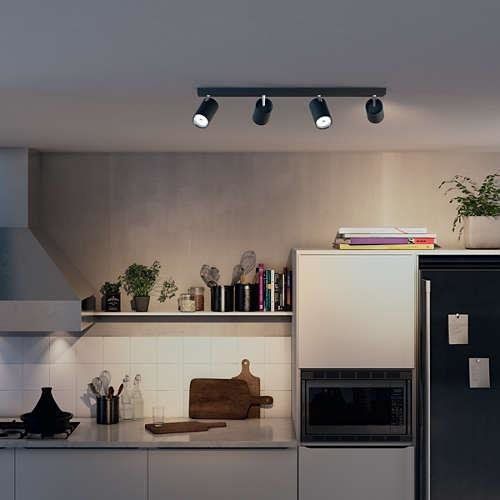 Reflektor natynkowy Philips poczwórny, myLiving Kosipo, 4 x GU10, czarny, 1 szt.