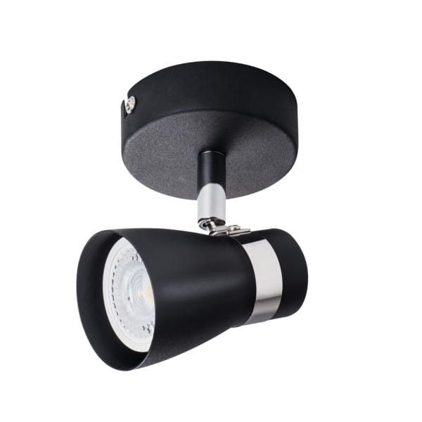 Reflektor spot Kanlux Enali  czarny-chromowany  1 x GU10 x 35W IP20 wym: 8 x 8 cm - 1 szt.