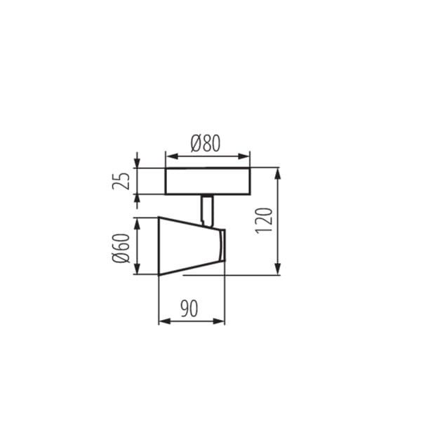 Reflektor spot Kanlux Enali  czarny-chromowany  1 x GU10 x 35W IP20 wym: 8 x 8 cm - 1 szt.