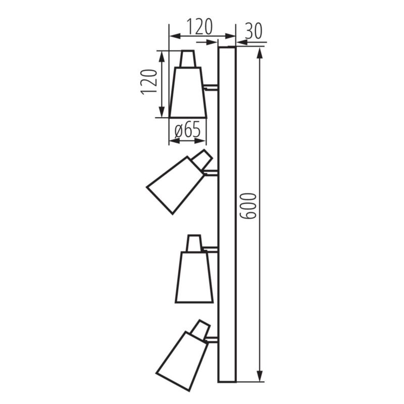 Reflektor spot Kanlux Sempra  czarny  4 x GU10 x 35W IP20 wym: 60 x 6,5 cm - 1 szt.
