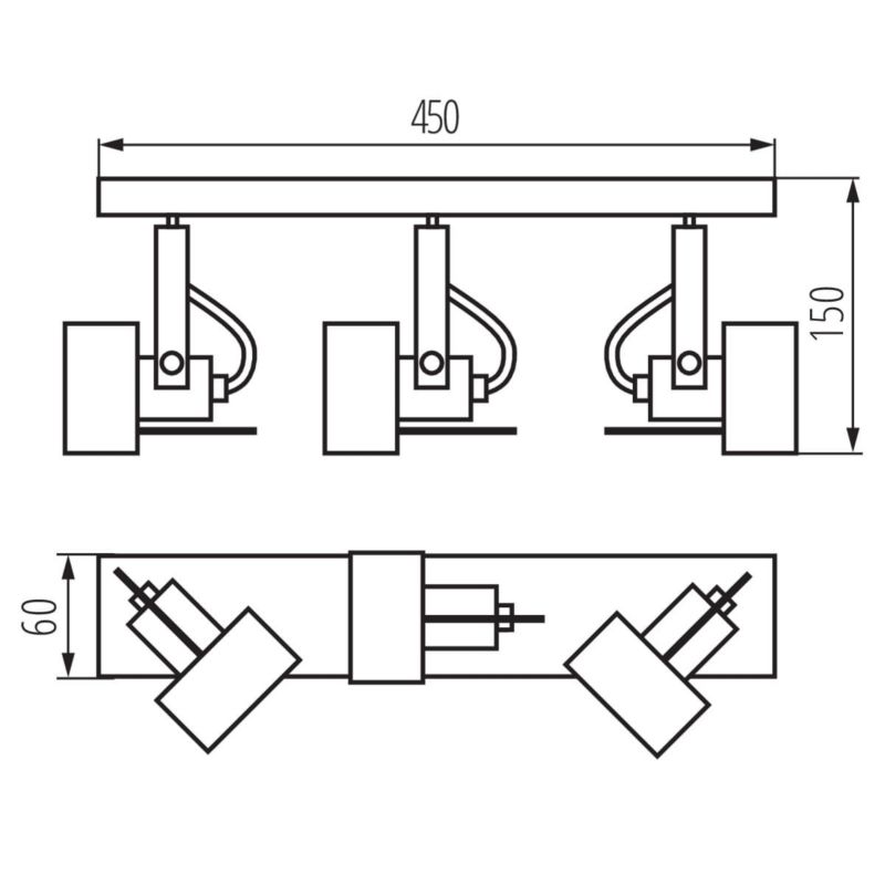 Reflektor spot Kanlux Sonda  czarny  3 x GU10 x 10W IP20 wym: 6 x 45 cm - 1 szt.