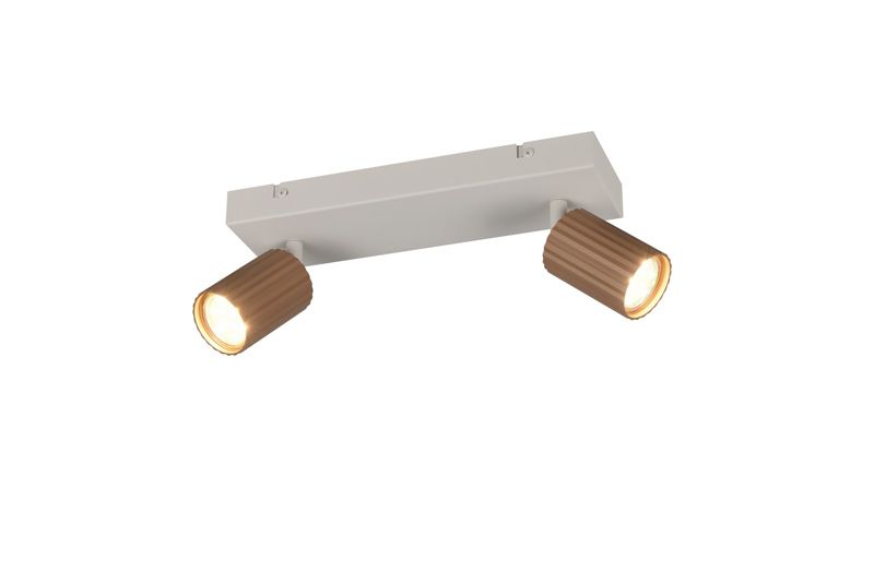 Reflektor spot podwójny ryflowane klosze Trio SOKA kawowo-szary 2xGU10x10W IP20 wym:14,5x30x9cm - 1 szt.