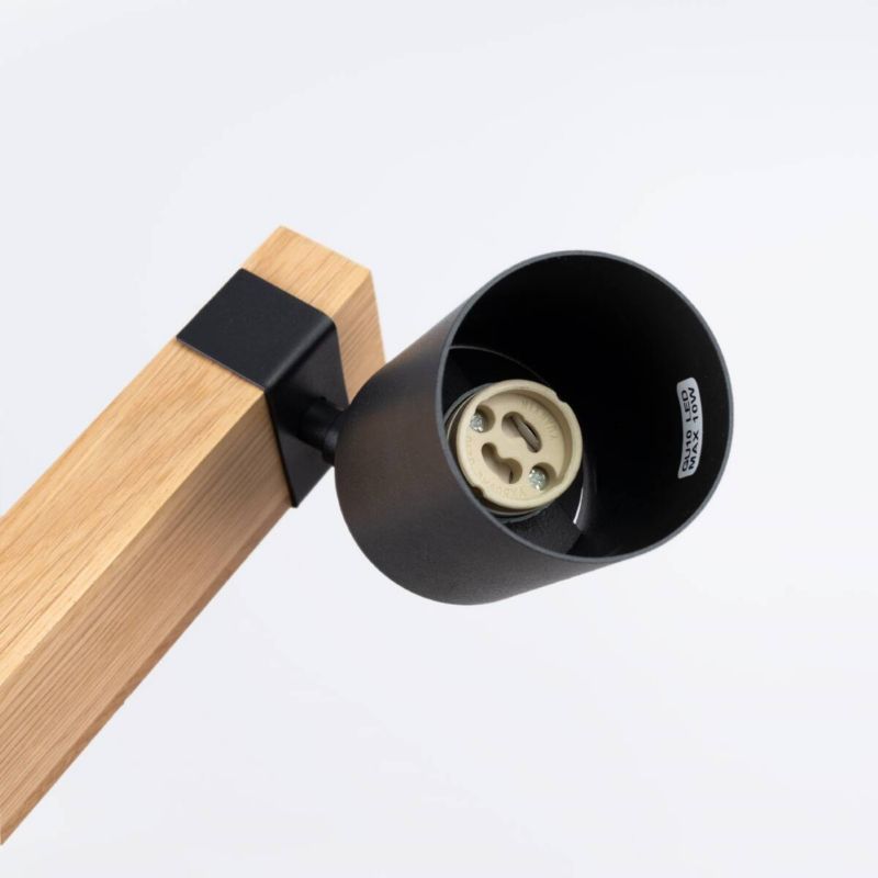 Reflektor spot Sollux Lighting Fager czarny z naturalnym drewnem  3 x GU10 x 10W IP20 wym: 17,2 x 6 x 54 cm - 1 szt.