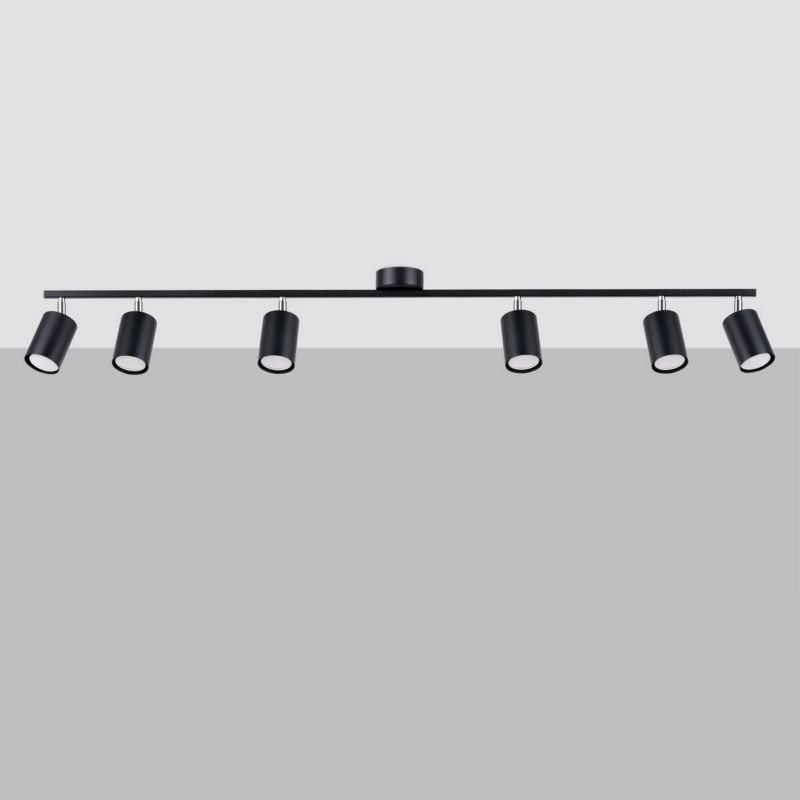 Reflektor spot Sollux Lighting Lemmi czarny  6 x GU10 x  IP20 wym: 20 x 24 x 135 cm - 1 szt.