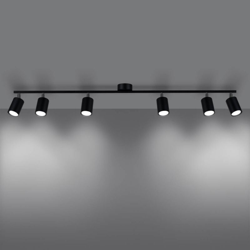 Reflektor spot Sollux Lighting Lemmi czarny  6 x GU10 x  IP20 wym: 20 x 24 x 135 cm - 1 szt.