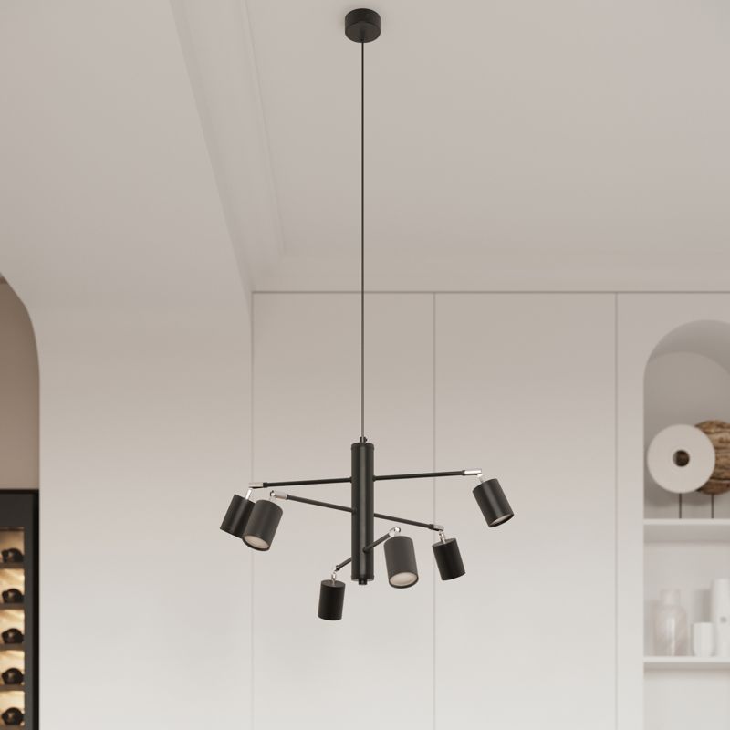 Reflektor spot Sollux Lighting Lemmi czarny  6 x GU10 x  IP20 wym: 20 x 24 x 135 cm - 1 szt.