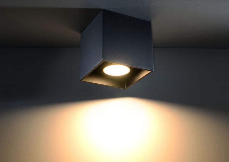 Reflektor spot Sollux Lighting Quad  czarny  1 x GU10 x 40W IP20 wym: 10 x 10 cm - 1 szt.