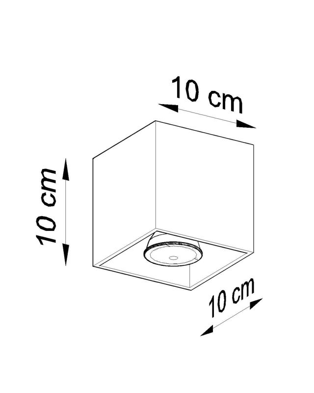 Reflektor spot Sollux Lighting Quad  czarny  1 x GU10 x 40W IP20 wym: 10 x 10 cm - 1 szt.
