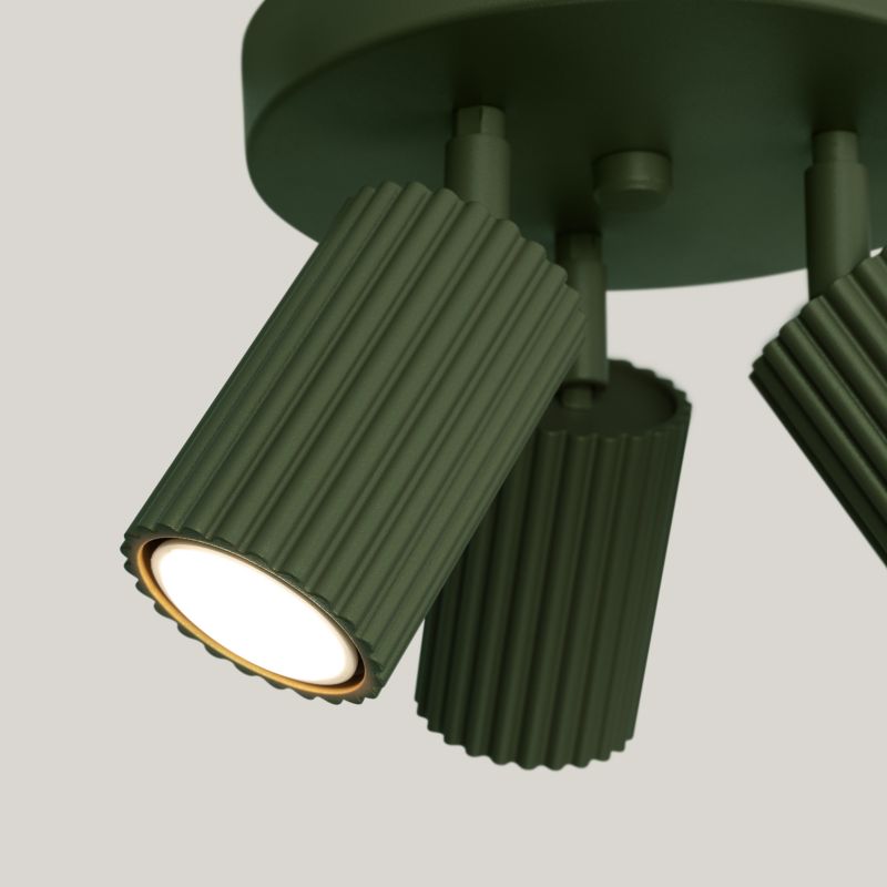 Reflektor sufitowy  Pure Lume GRAVIO zielony oliwkowy 3xGU10x10W IP20 wym:18x19,5x19,5cm - 1 szt.