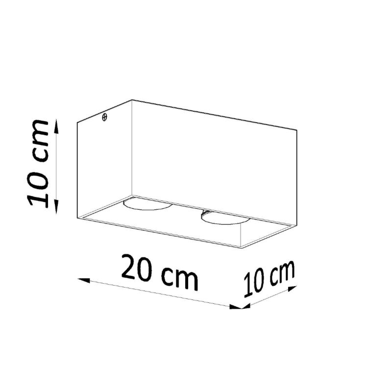 Reflektor sufitowy  Pure Lume TETRIS czarny 2xGU10x40W IP20 wym:10x20x10cm - 1 szt.