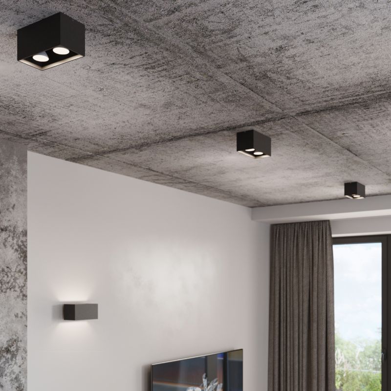 Reflektor sufitowy  Pure Lume TETRIS czarny 2xGU10x40W IP20 wym:10x20x10cm - 1 szt.
