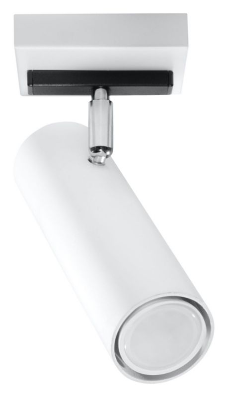Reflektor sufitowy Sollux Lighting Direzione  biały chromowany  1 x GU10 x 40W IP20 wym: 18 x 18 cm - 1 szt.
