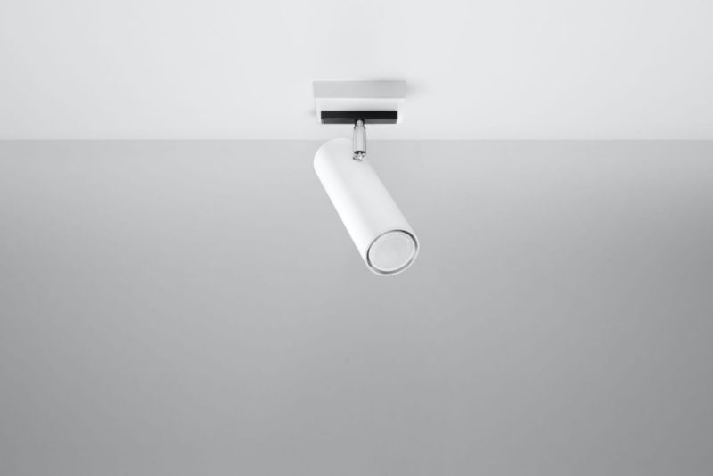 Reflektor sufitowy Sollux Lighting Direzione  biały chromowany  1 x GU10 x 40W IP20 wym: 18 x 18 cm - 1 szt.