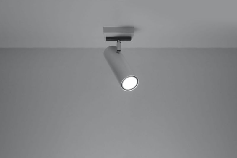 Reflektor sufitowy Sollux Lighting Direzione  biały chromowany  1 x GU10 x 40W IP20 wym: 18 x 18 cm - 1 szt.