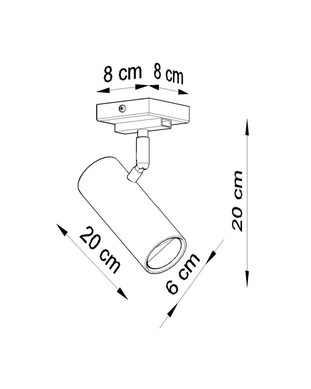 Reflektor sufitowy Sollux Lighting Direzione  biały chromowany  1 x GU10 x 40W IP20 wym: 18 x 18 cm - 1 szt.