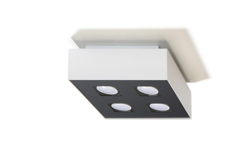 Reflektor sufitowy Sollux Lighting Mono  czarno-biały  4 x GU10 x 40W IP20 wym: 24 x 24 cm - 1 szt.