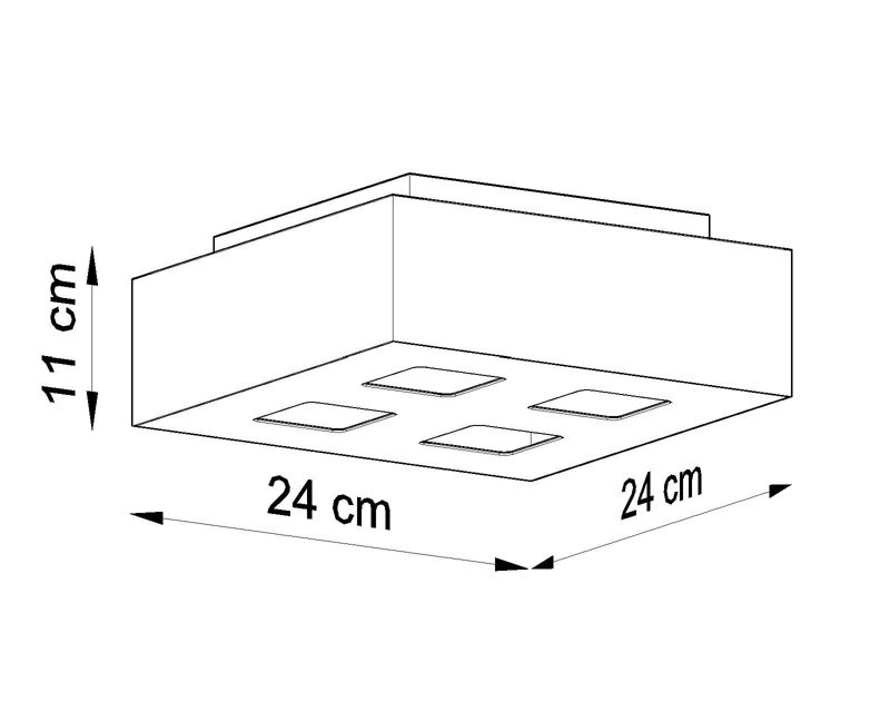 Reflektor sufitowy Sollux Lighting Mono  czarno-biały  4 x GU10 x 40W IP20 wym: 24 x 24 cm - 1 szt.