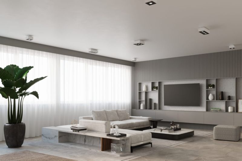 Reflektor sufitowy Sollux Lighting Mono  czarno-biały  4 x GU10 x 40W IP20 wym: 24 x 24 cm - 1 szt.