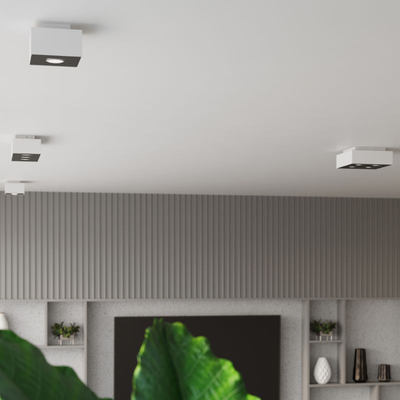 Reflektor sufitowy Sollux Lighting Mono  czarno-biały  4 x GU10 x 40W IP20 wym: 24 x 24 cm - 1 szt.