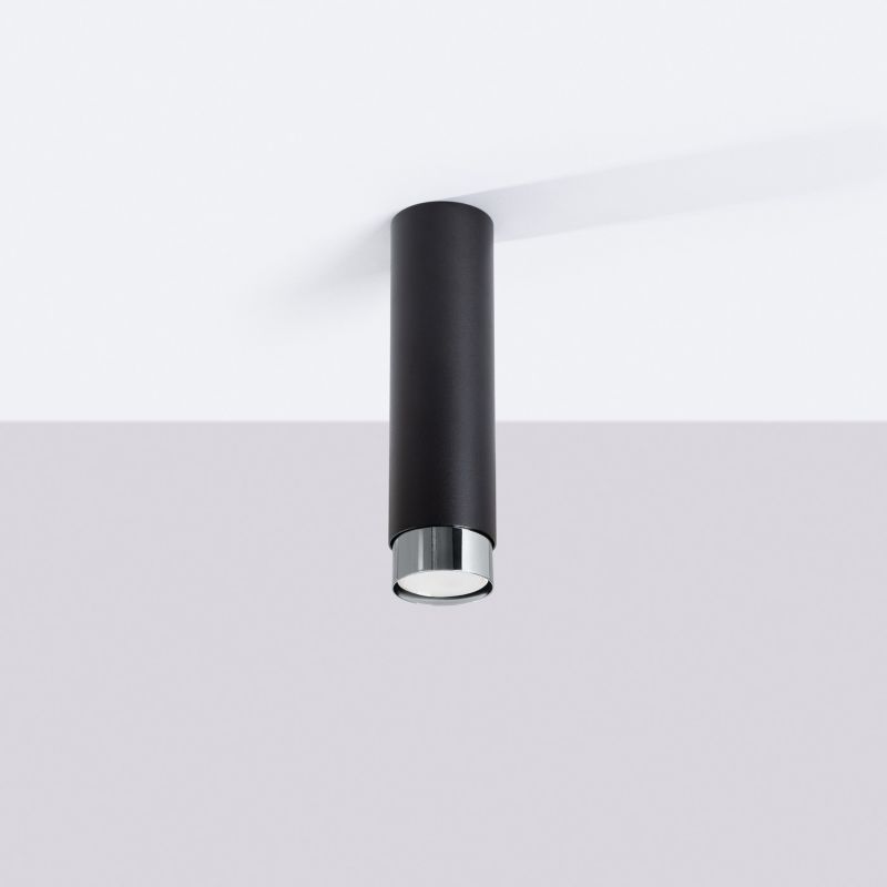 Reflektor sufitowy Sollux Lighting Nero czarny-chromowany  1 x GU10 x  IP20 wym: 22,5 x 6 x 6 cm - 1 szt.
