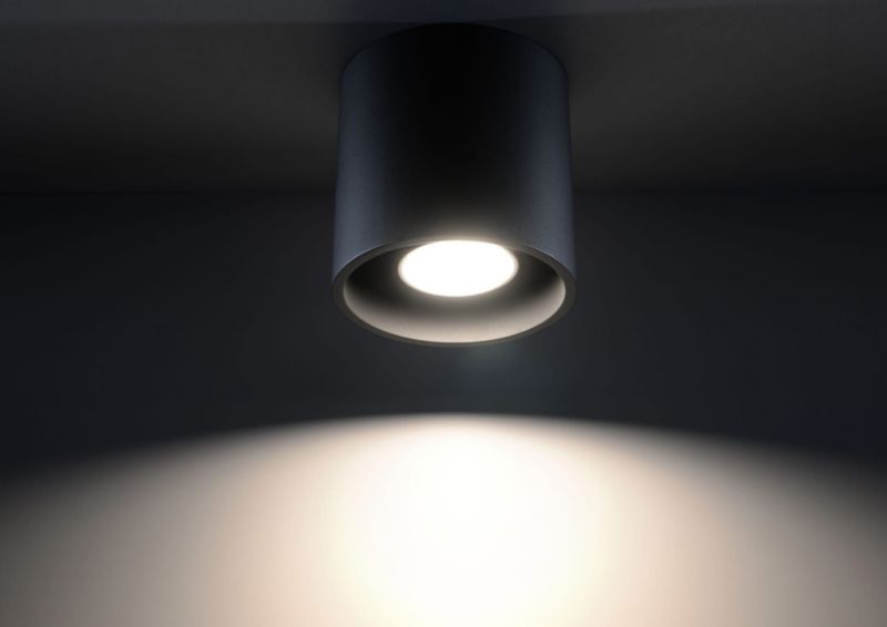 Reflektor sufitowy Sollux Lighting Orbis  czarny  1 x GU10 x 40W IP20 wym: 10 x 10 cm - 1 szt.