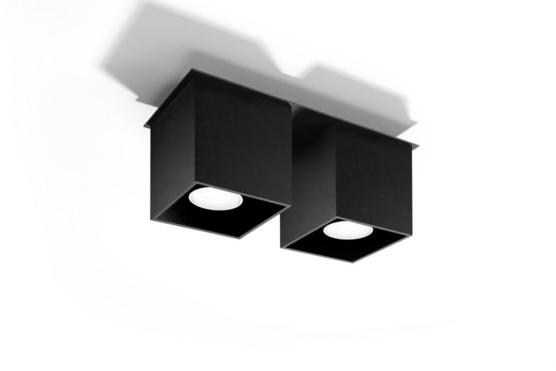 Reflektor sufitowy Sollux Lighting Quad  czarny  2 x GU10 x 40W IP20 wym: 26 x 10 cm - 1 szt.