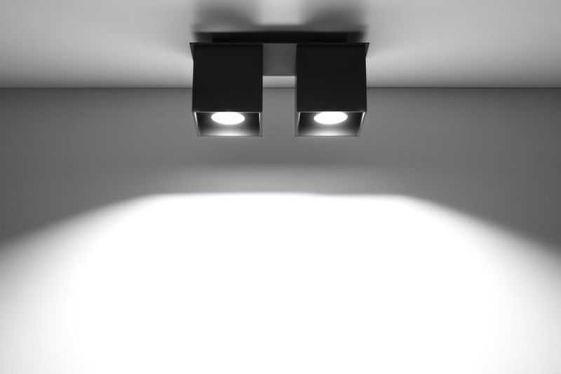 Reflektor sufitowy Sollux Lighting Quad  czarny  2 x GU10 x 40W IP20 wym: 26 x 10 cm - 1 szt.