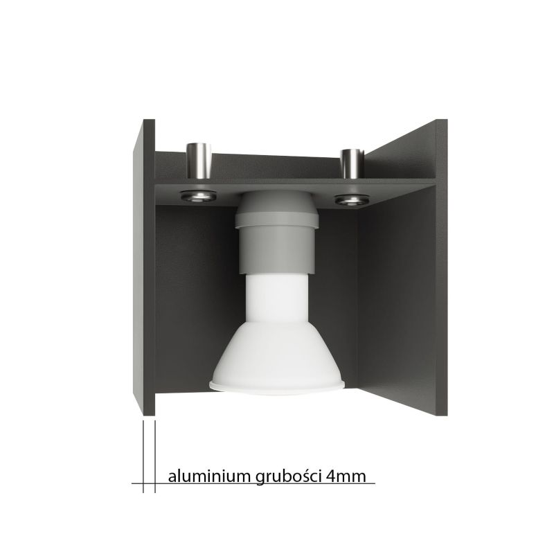 Reflektor sufitowy Sollux Lighting Quad  czarny  2 x GU10 x 40W IP20 wym: 26 x 10 cm - 1 szt.