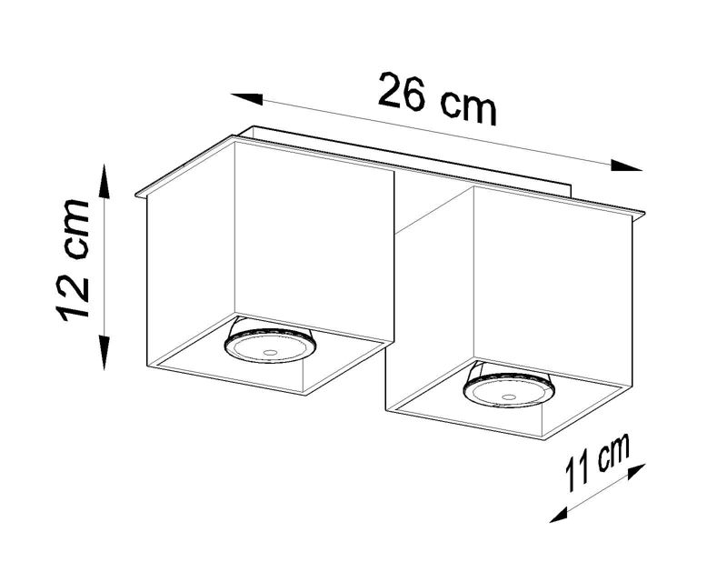 Reflektor sufitowy Sollux Lighting Quad  czarny  2 x GU10 x 40W IP20 wym: 26 x 10 cm - 1 szt.